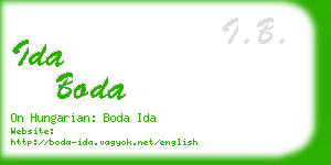 ida boda business card